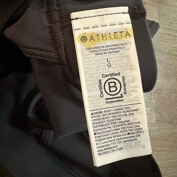 Athleta Breathe Longline Sports Bra A-C Cups Black Sand Matte Sheen L - Picture 7 of 8